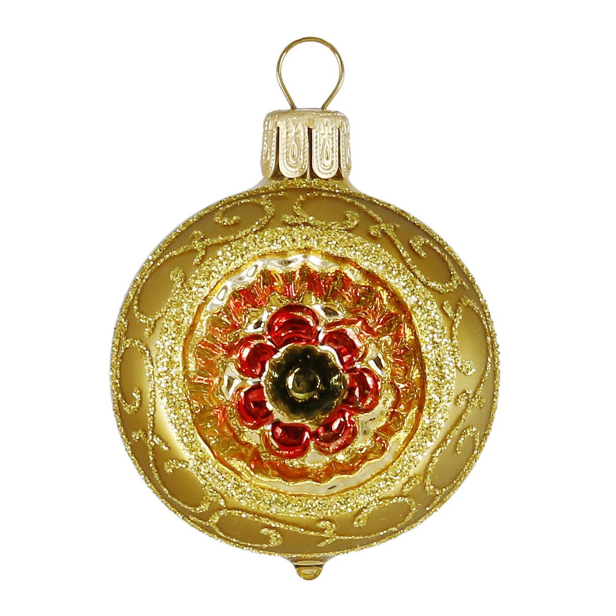 Christbaumschmuck Weihnachtskugeln Reflexkugel Barock gold 5cm